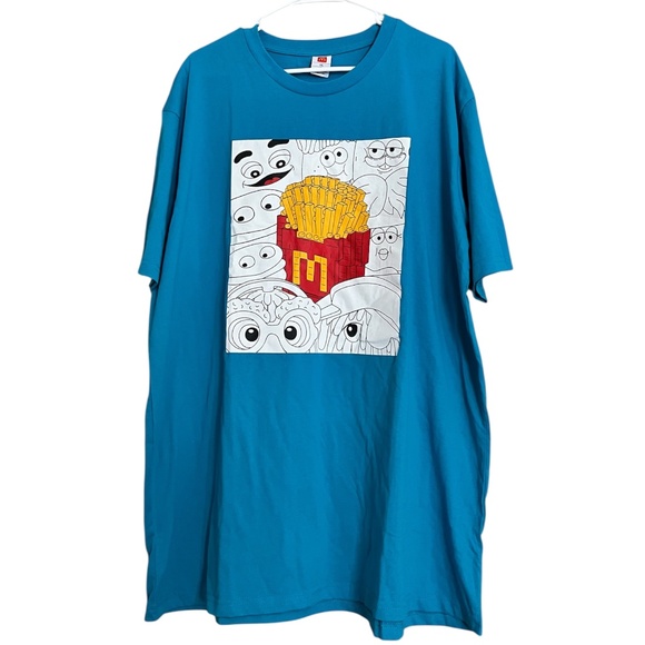 McDonald’s Collector’s Edition Unisex Blue Multi Comic & Fries Graphic Shirt XL - Picture 1 of 4